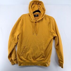 HM Mens Hoodie Regular Fit Mustard Yellow Kangaroo Pocket Sweatshirt Size S
